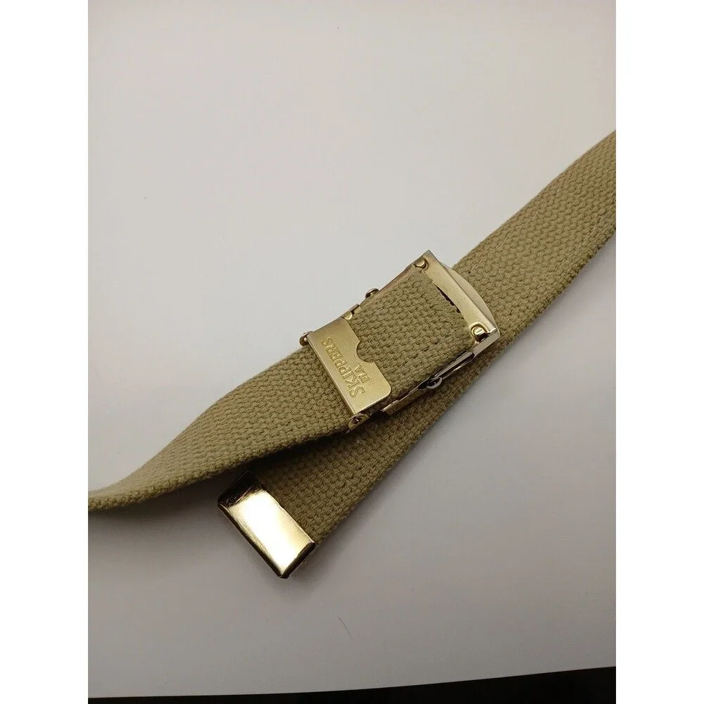 Skippers Florida Nautical Canvas Belt Boating Coastal Solid Brass Made In USA